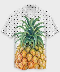 Hawaiian Pineapple Polka Dots Background Hawaiian Shirt- For men and women - Fanshubus