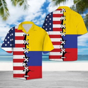 Hawaiian Shirt Colombia Root For Men Women- For men and women - Fanshubus