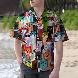Hawaiian Shirt Colorful Otter For Men Women- For men and women - Fanshubus