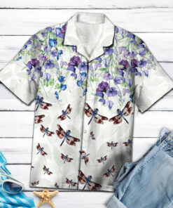 Hawaiian Shirt Dragonfly Flower For Men Women- For men and women - Fanshubus