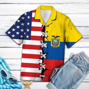 Hawaiian Shirt Ecuador Root For Men Women- For men and women - Fanshubus