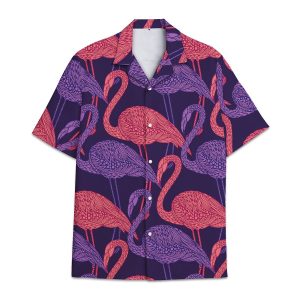 Hawaiian shirt Flamingo -  Hawaiian shirt tropical flower and leaf tropical combined with Flamingo - For Men and Women Fanshubus