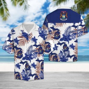 Hawaiian Shirt Michigan Proud For Men Women- For men and women - Fanshubus