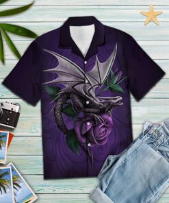 Hawaiian Shirt Purple Dragon For Women Men- For men and women - Fanshubus