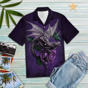 Hawaiian Shirt Purple Dragon For Women Men- For men and women - Fanshubus