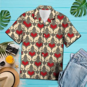 Hawaiian Shirt Rabbit Heart For Men Women- For men and women - Fanshubus
