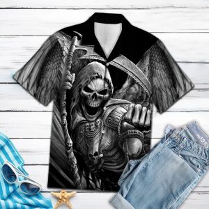 Hawaiian Shirt Reaper Skull For Men Women- For men and women - Fanshubus