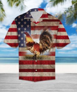 Hawaiian Shirt Rooster Usa For Women Men- For men and women - Fanshubus