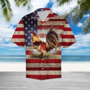 Hawaiian Shirt Rooster Usa For Women Men- For men and women - Fanshubus