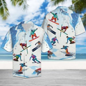 Hawaiian Shirt Skiing Snow For Men Women- For men and women - Fanshubus
