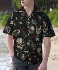 Hawaiian Shirt Skull Rock Band For Men Women- For men and women - Fanshubus