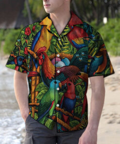 Hawaiian Shirt Tropical Parrot For Men Women- For men and women - Fanshubus