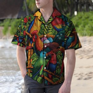 Hawaiian Shirt Tropical Parrot For Men Women- For men and women - Fanshubus