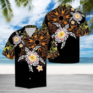 Hawaiian Shirt Turtle Floral For Women Men- For men and women - Fanshubus