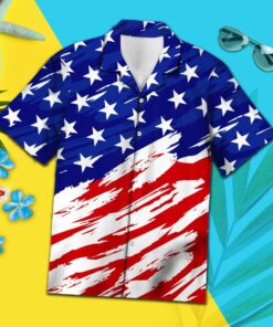 Hawaiian Shirt Usa Flag For Women Men- For men and women - Fanshubus