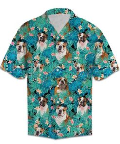 Hawaiian Shirt Women Men Bulldog Tropical- For men and women - Fanshubus