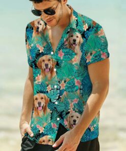 Hawaiian Shirt Women Men Golden Retriever Tropical- For men and women - Fanshubus