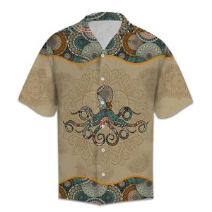 Hawaiian Shirt Women Men Octopus Mandala- For men and women - Fanshubus