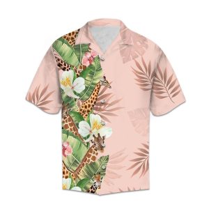 Hawaiian Shirt Women Men Tropical Giraffe- For men and women - Fanshubus