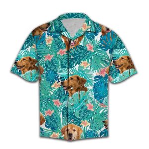 Hawaiian Shirt Women Men Tropical Golden Retriever- For men and women - Fanshubus