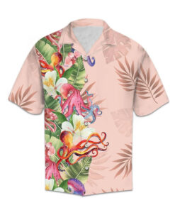 Hawaiian Shirt Women Men Tropical Octopus- For men and women - Fanshubus