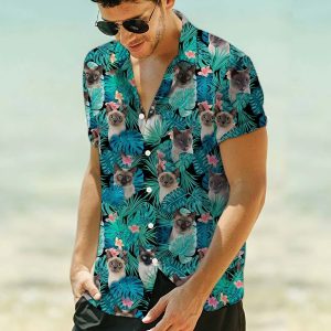 Hawaiian Shirt Women Men Tropical Siamese- For men and women - Fanshubus