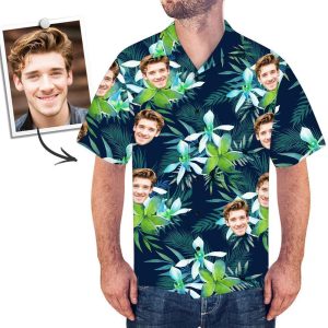 Hawaiian Shirts Face on Hawaiian Shirt All Over Print Tropical Style Christmas Gifts