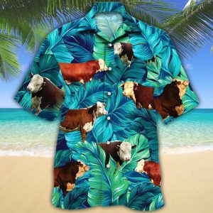 HEREFORD CATTLE LOVERS HAWAIIAN SHIRT