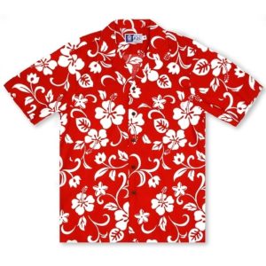 Hibiscus Red White Best Design Hawaiian Shirt- For men and women - Fanshubus