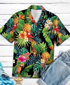 Hiding Parrot Hawaiian Shirt- For men and women - Fanshubus