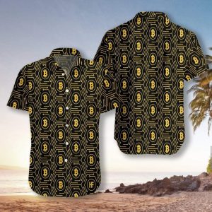 High Tech Bitcoin Cryptocurrency Hawaiian Shirt- For men and women - Fanshubus