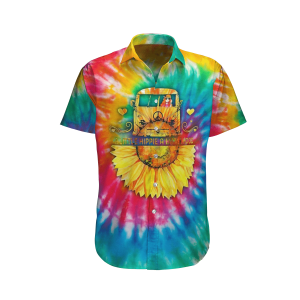 Hippie Colorful Unique Design Unisex Hawaiian Shirt- For men and women - Fanshubus