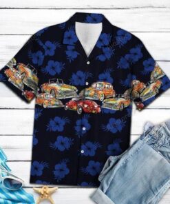 Hippie Car Black Nice Design Unisex Hawaiian Shirt- For men and women - Fanshubus