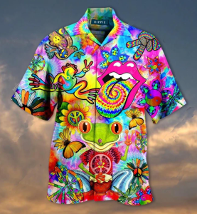 Hippie Frog Hawaiian Shirt For Men Women- For men and women - Fanshubus