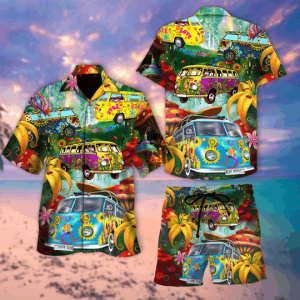 Hippie Vans On The Way Hawaiian Shirt | For Men &amp; Women | Adult |- For men and women - Fanshubus