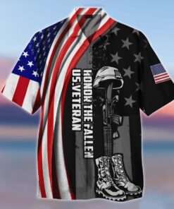 Honor The Fallen Us Veteran Hawaiian Shirt- For men and women - Fanshubus