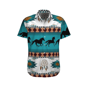 Horse Blue Amazing Design Unisex Hawaiian Shirt- For men and women - Fanshubus