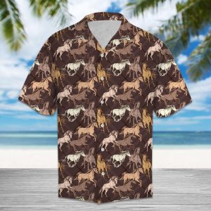 Horse Brown Unique Design Hawaiian Shirt For Men Women- For men and women - Fanshubus