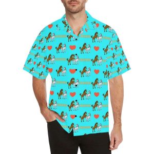 Horse Couple Love Print Design LKS3 Hawaiian Shirt- For men and women - Fanshubus