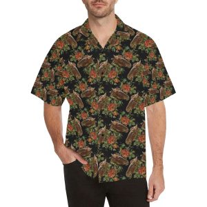 Horse Embroidery with Flower Design Hawaiian Shirt- For men and women - Fanshubus