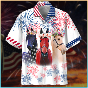 Horse Firework Hawaiian Shirt For Men Women- For men and women - Fanshubus