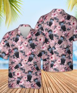 HORSE FLORAL HAWAIIAN SHIRT .