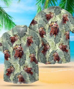 HORSE LEAFY HAWAIIAN SHIRT .