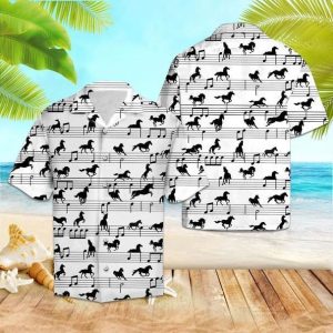 Horse Music Notes Hawaiian Shirt For Men Women- For men and women - Fanshubus