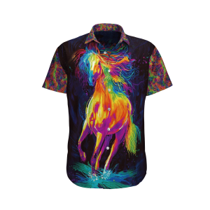 HorseBlack Nice Design Unisex Hawaiian Shirt- For men and women - Fanshubus