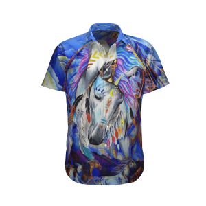 HorseBlue Amazing Design Unisex Hawaiian Shirt- For men and women - Fanshubus