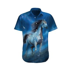 HorseBlue Awesome Design Unisex Hawaiian Shirt- For men and women - Fanshubus