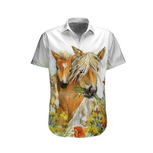 HorseWhite Nice Design Unisex Hawaiian Shirt- For men and women - Fanshubus