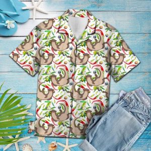 Hot Chili Peppers And Otter Tropical Hawaiian Shirt- For men and women - Fanshubus