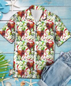 Hot Chili Peppers And T-Rex Tropical Hawaiian Shirt- For men and women - Fanshubus